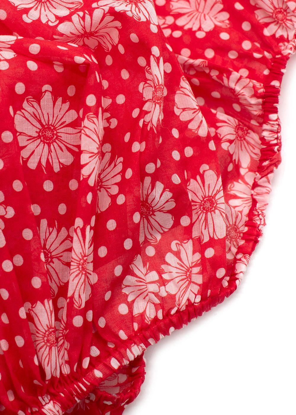 Lisa Marie Fernandez Red Floral Bardot Crop Top