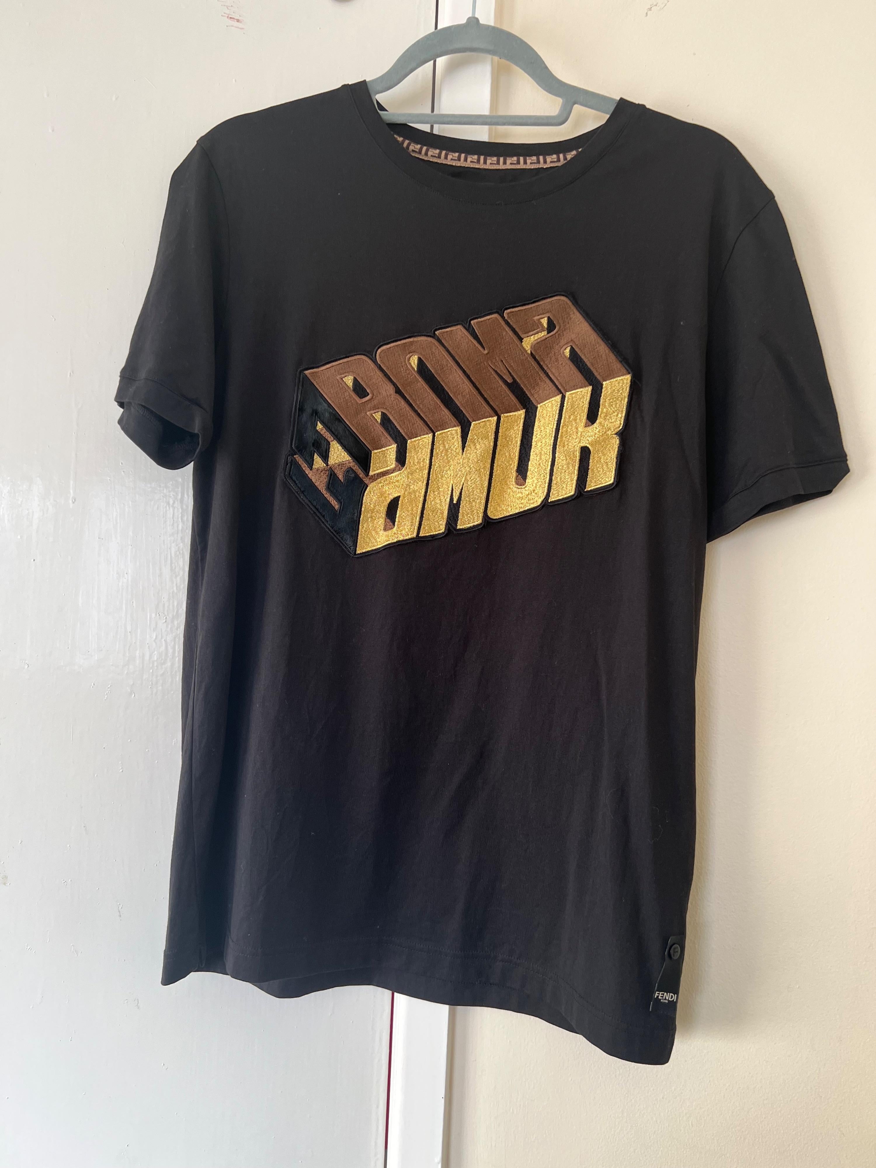Fendi Black Cotton T-Shirt