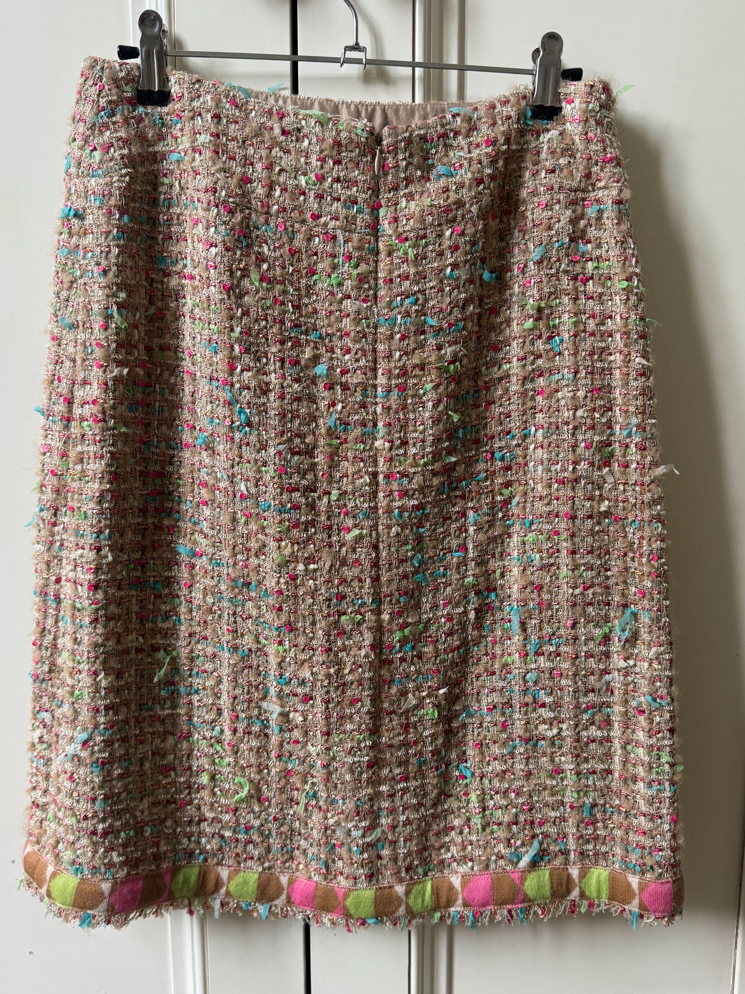 Chanel Karl Lagerfeld 2005 Multi Colour Tweed Skirt