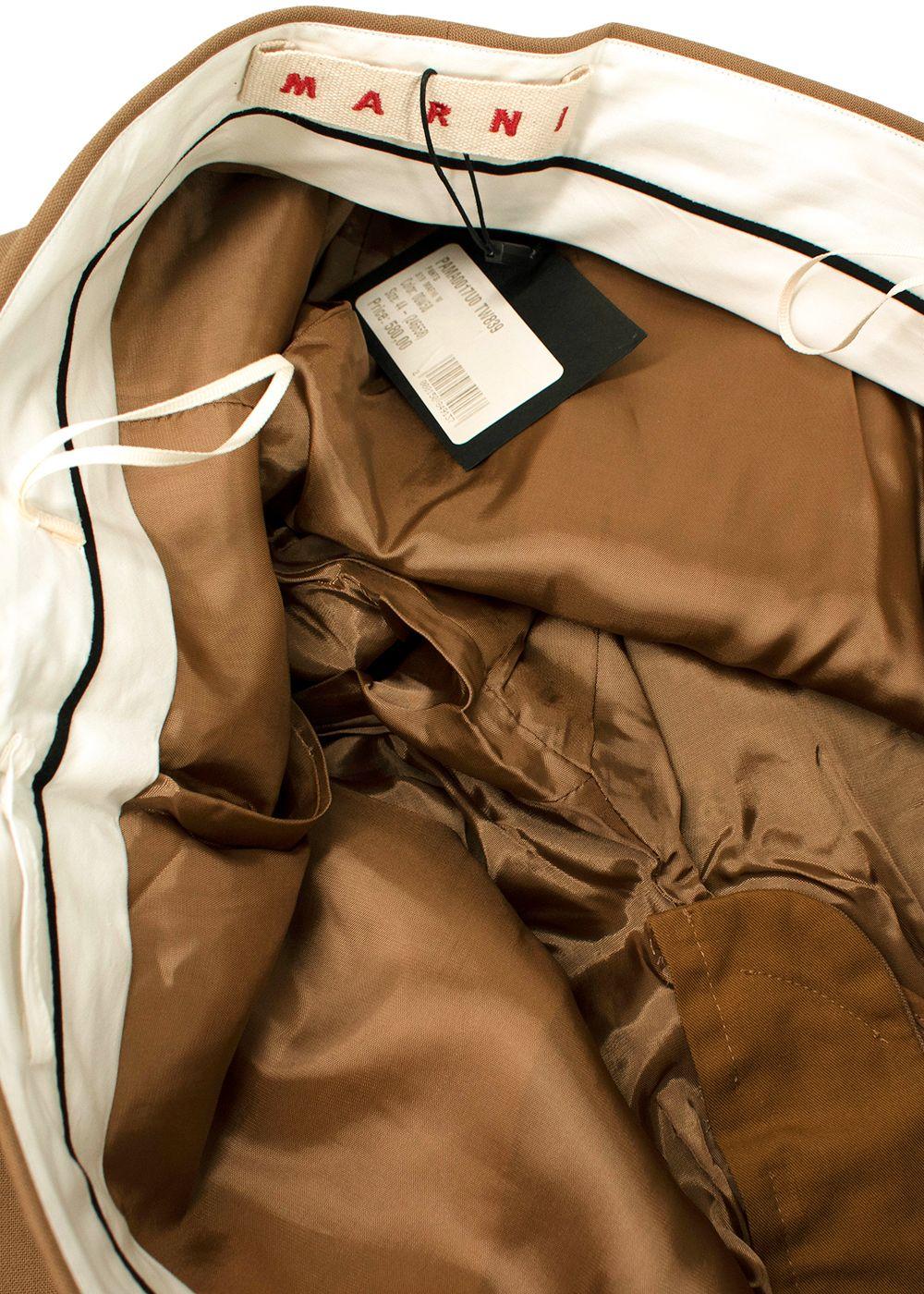Marni Brown Virgin Wool Tailored Trousers