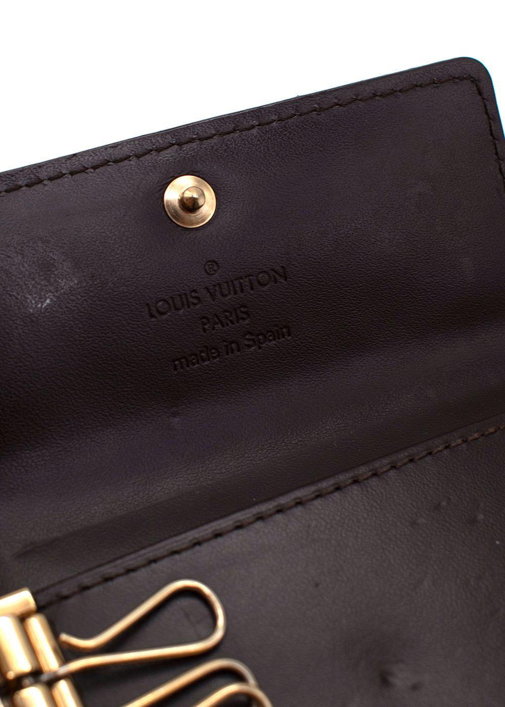 Burgundy Monogram Vernice 4 Key Holder