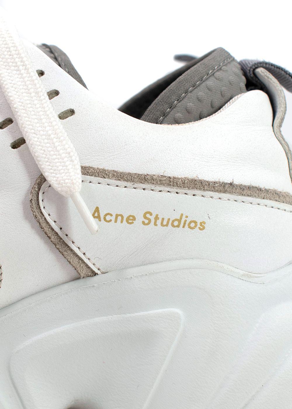 Acne Studios White Leather Manhattan Sneakers