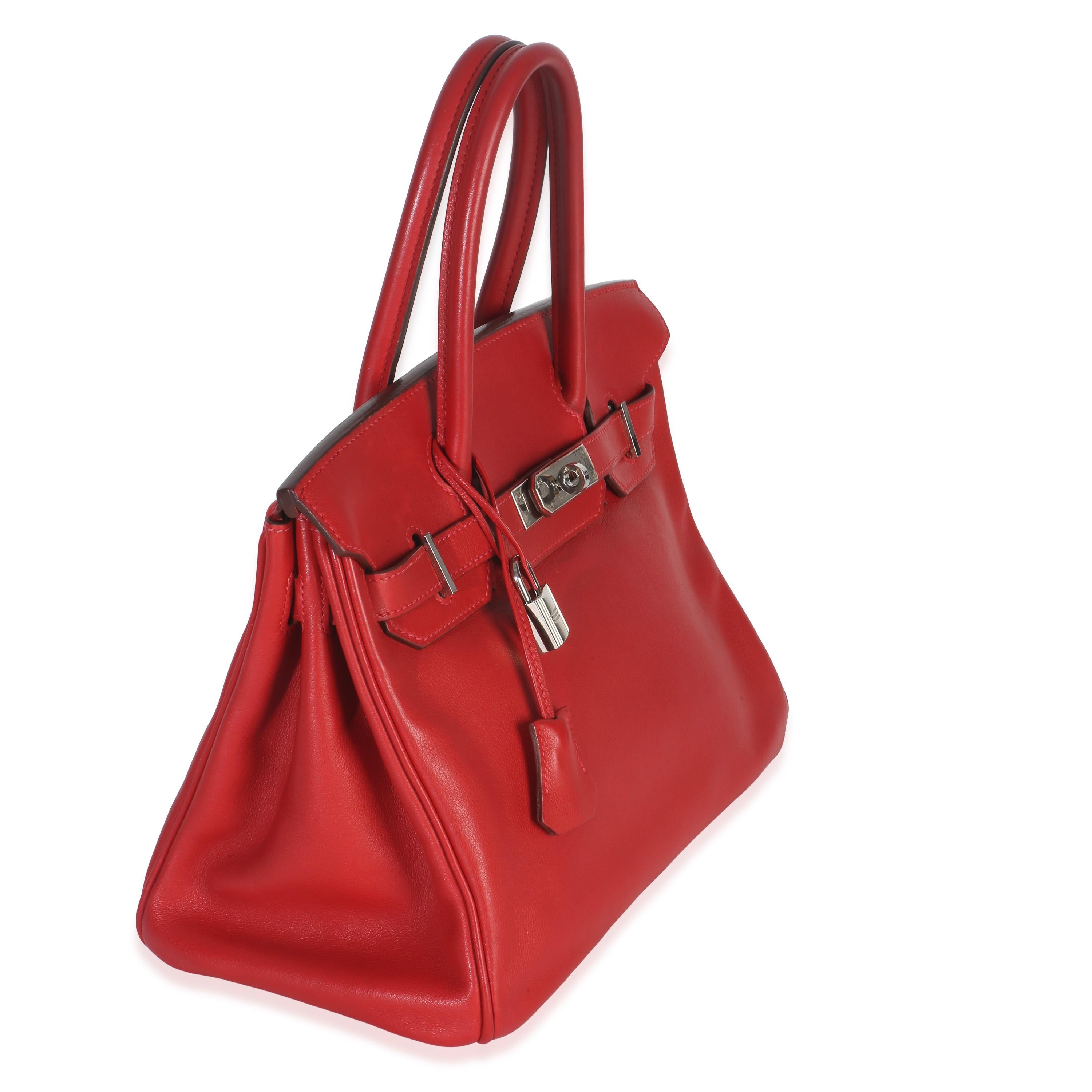 Hermès  Swift Birkin 30 PHW Rouge Casaque