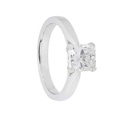 Bespoke Platinum Radiant Cut Diamond Ring