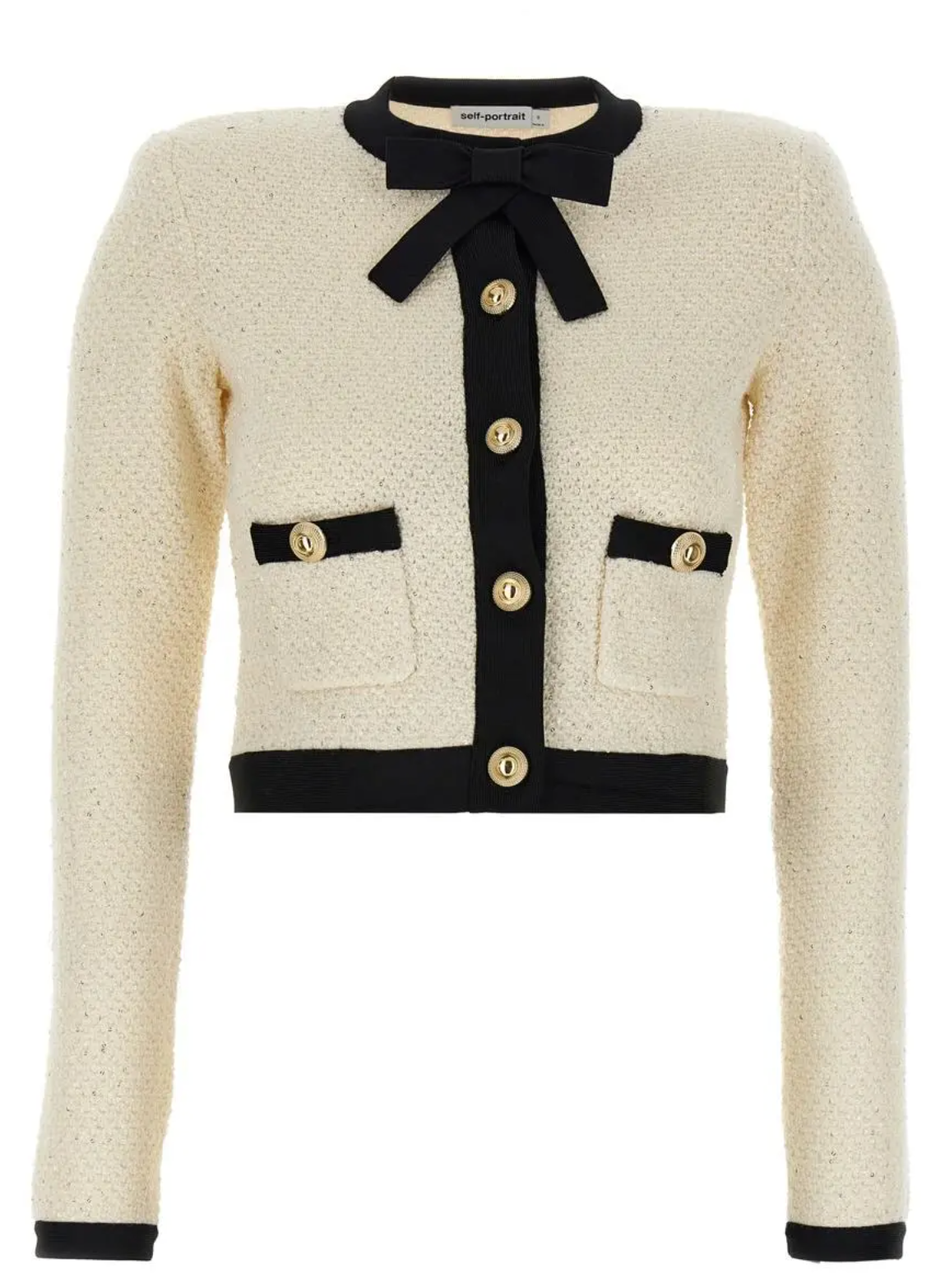 Self-Portrait Sequin Bouclé Cardigan