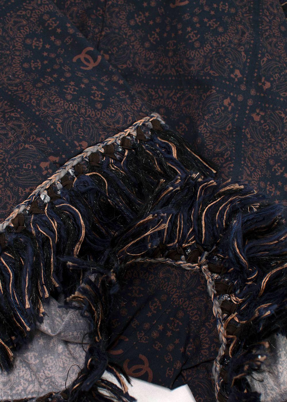 Chanel Fringed CC Paisley Print Halterneck Dress