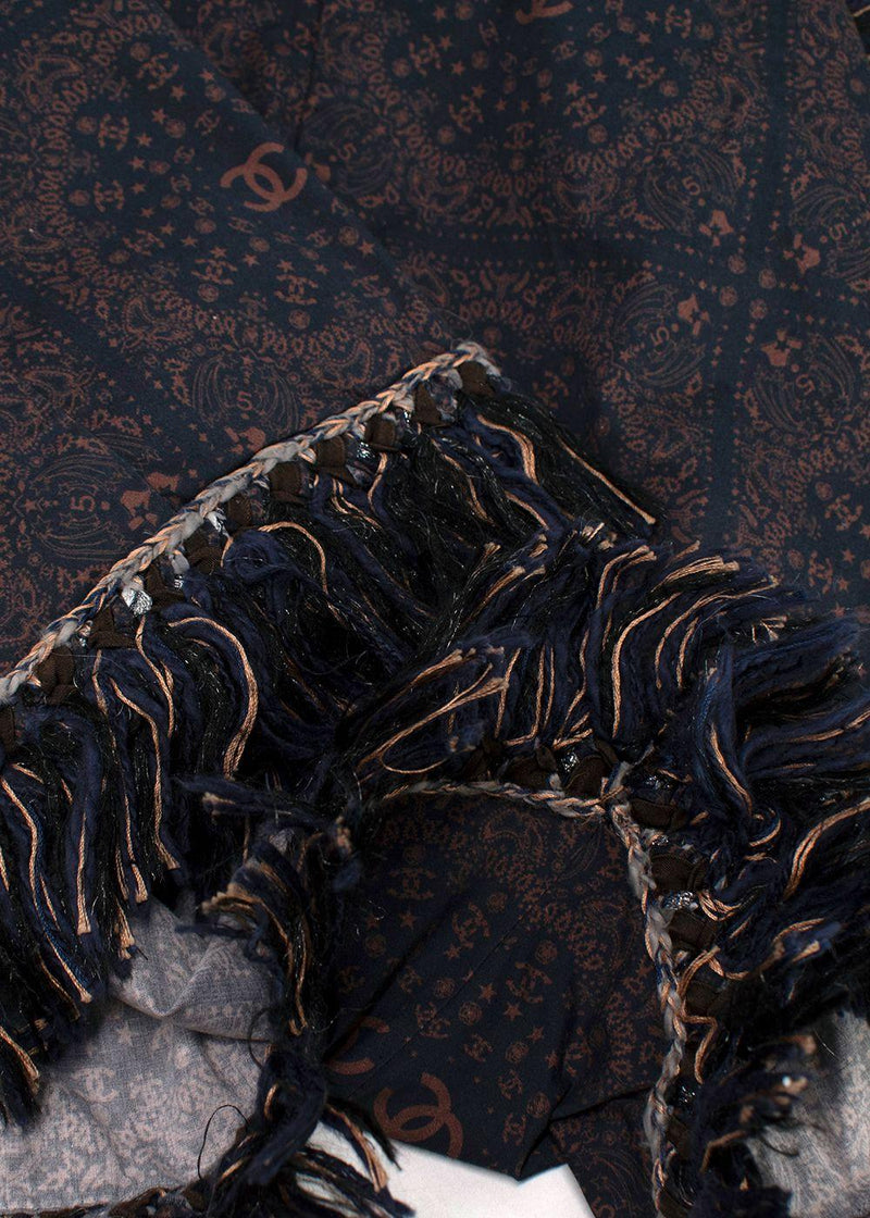 Chanel Fringed CC Paisley Print Halterneck Dress