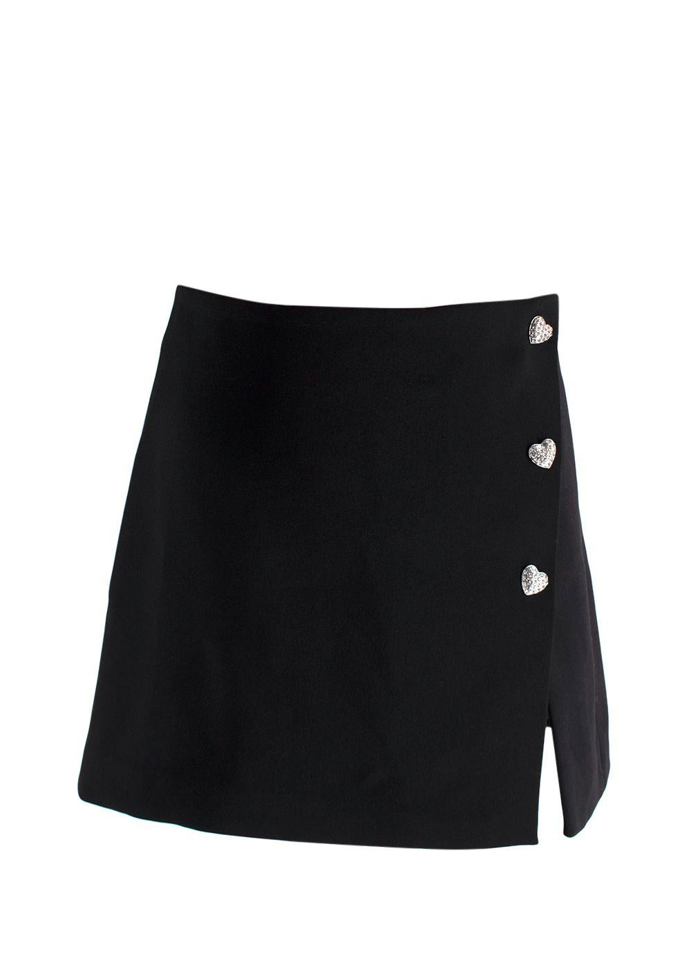 Self-Portrait Black Embellished Off-Shoulder Top & Mini Skirt Set