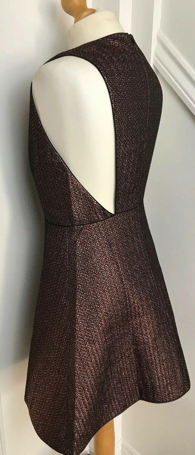 Maje Rose Gold Lurex Knit Rony Mini Dress