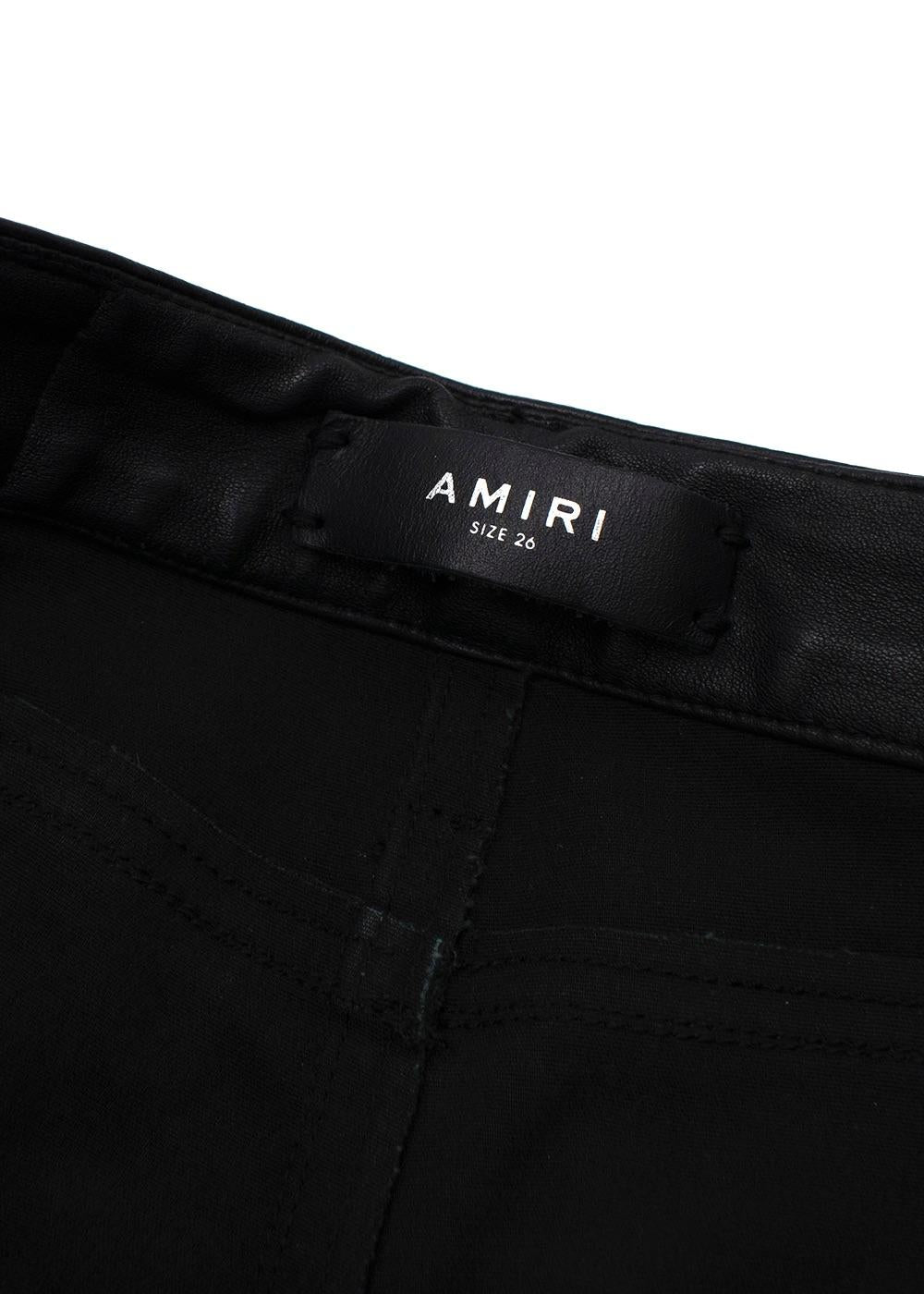 Combo Black Leather & Distressed Denim Jeans