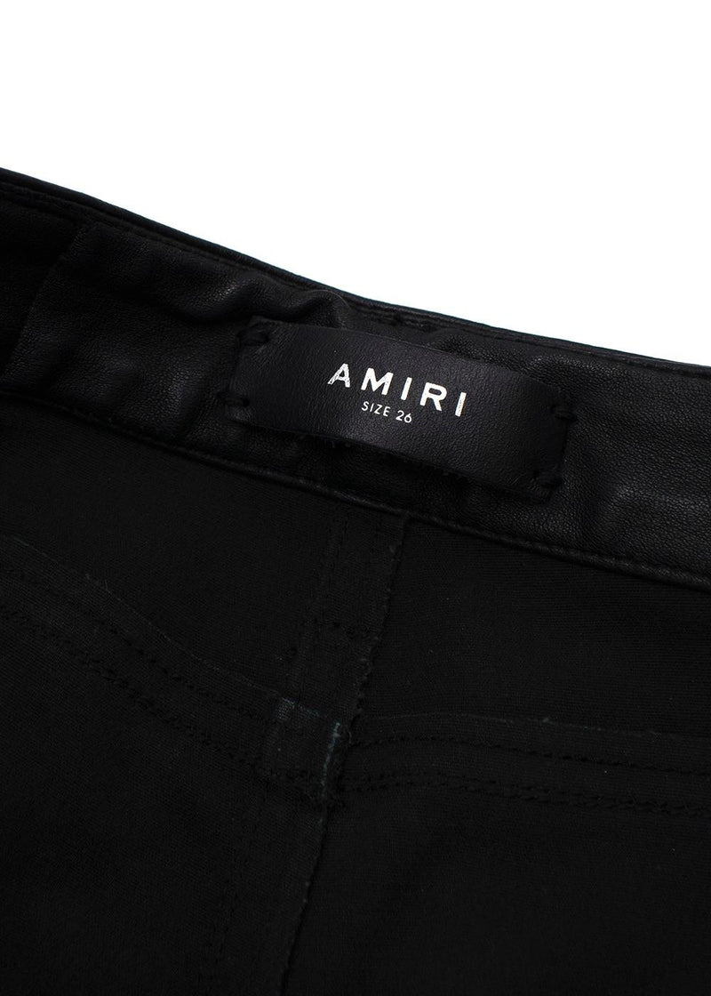 Combo Black Leather & Distressed Denim Jeans