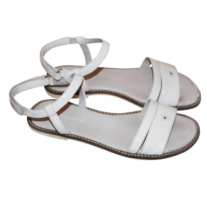 Armani Girl's 38 White Patent Leather Sandals