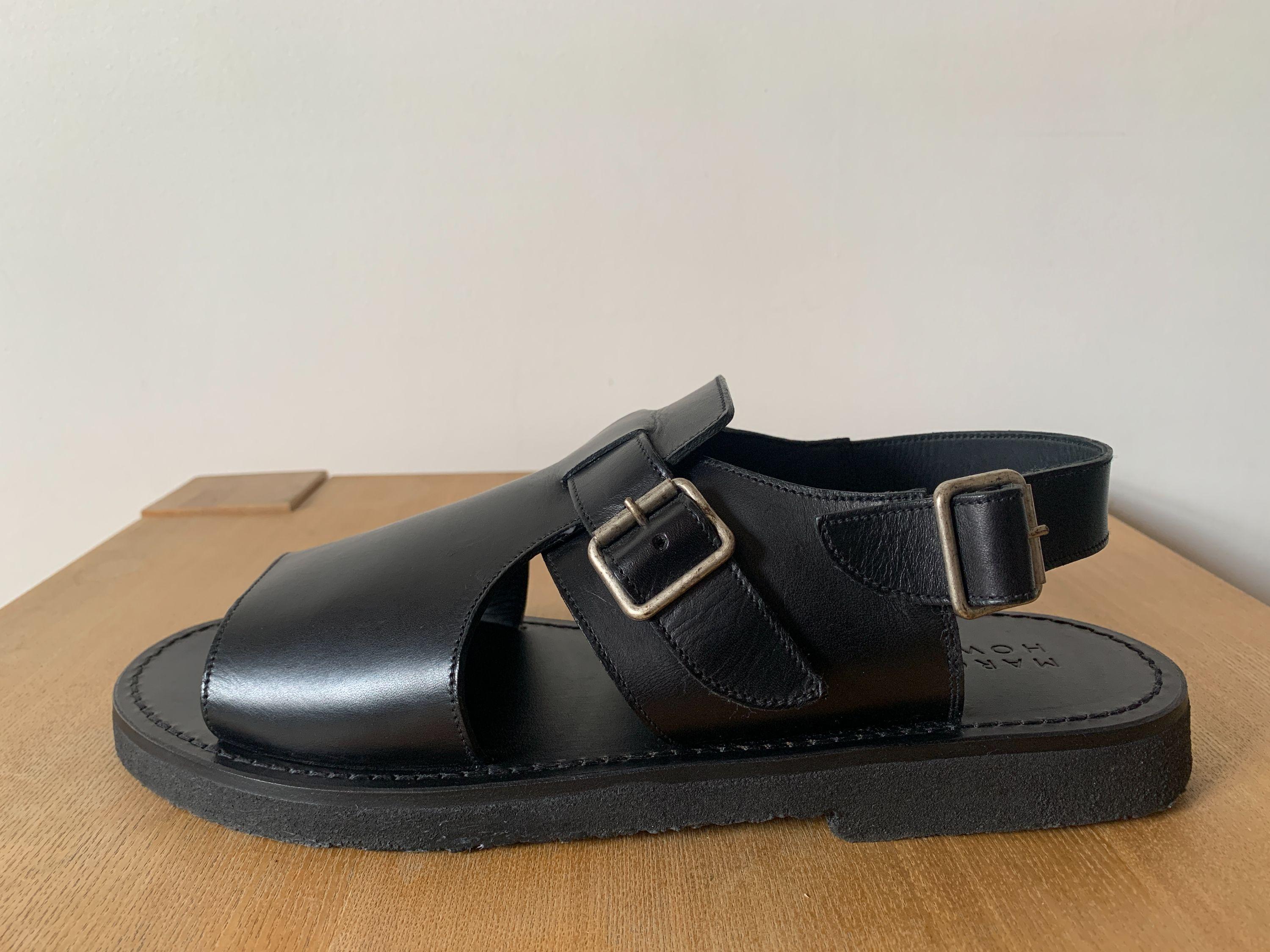 Margaret Howell Black Leather Men's Sandals