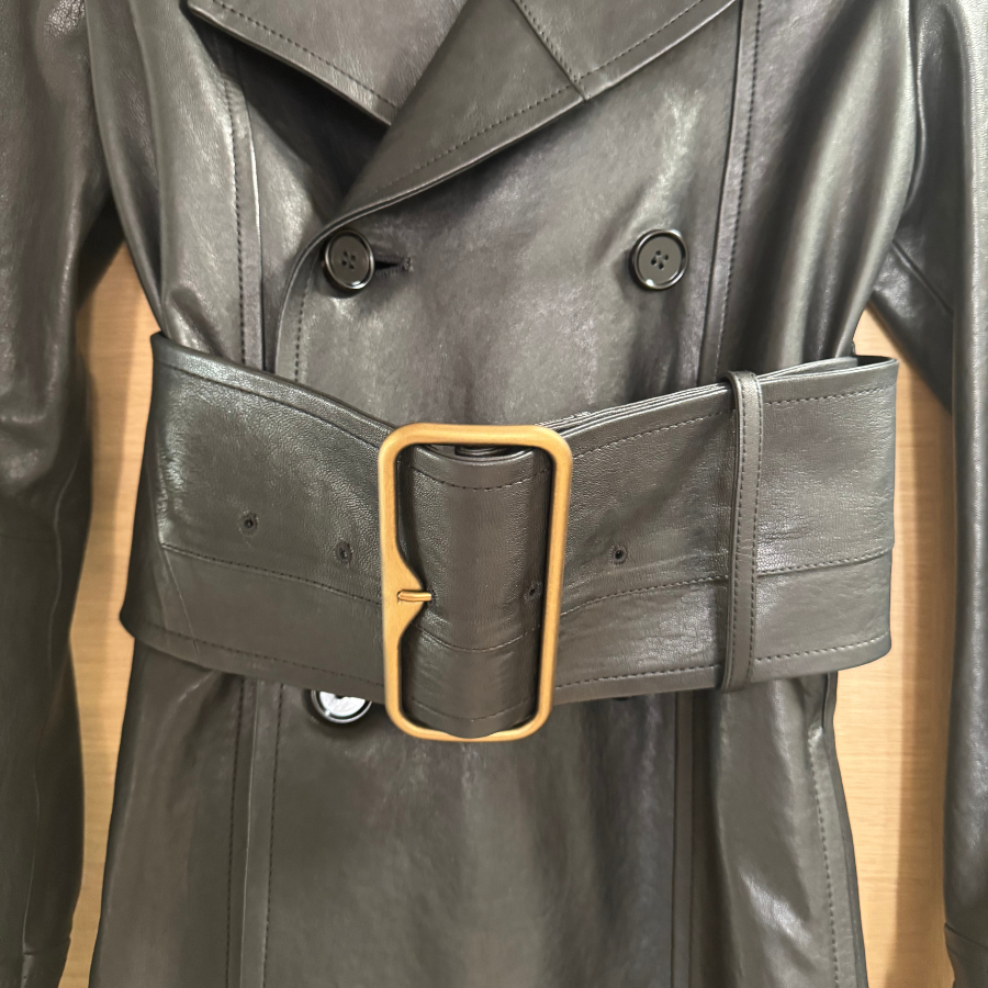 Burberry Runway Collection Black Leather Coat  2025