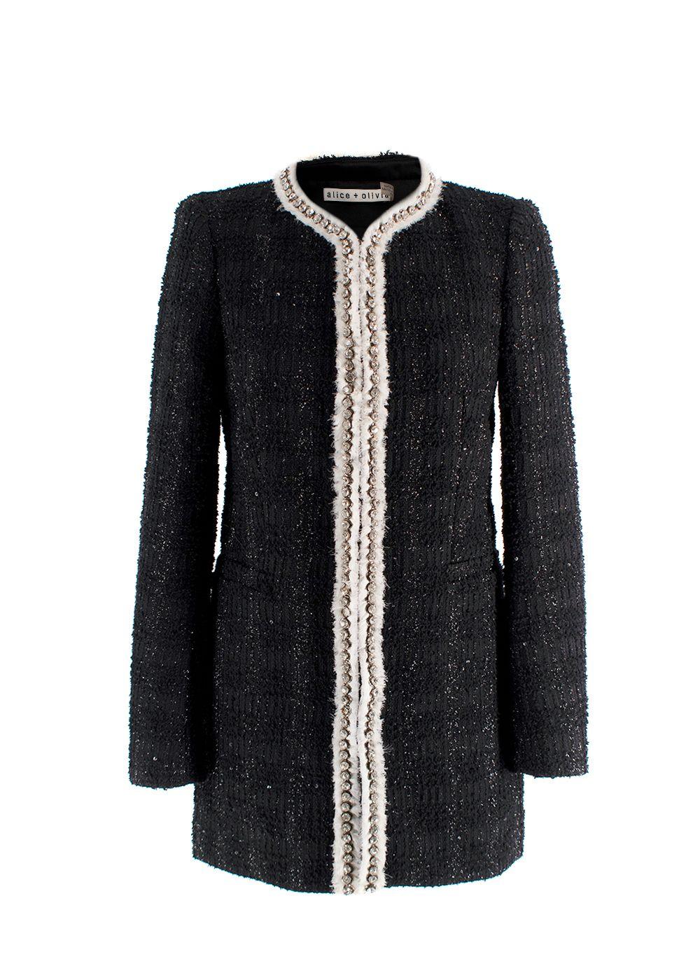 Alice + Olivia Black Andreas Midnight Boucle Jacket