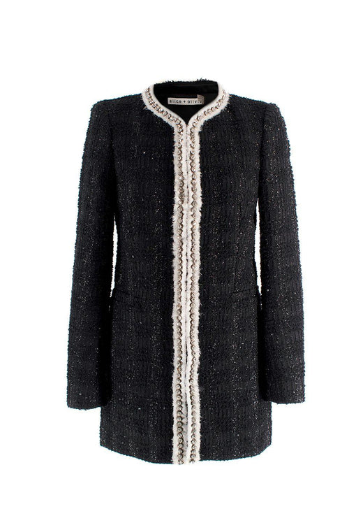 Alice + Olivia Black Andreas Midnight Boucle Jacket