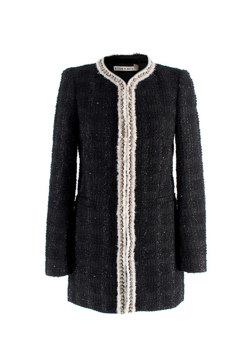 Alice + Olivia Black Andreas Midnight Boucle Jacket