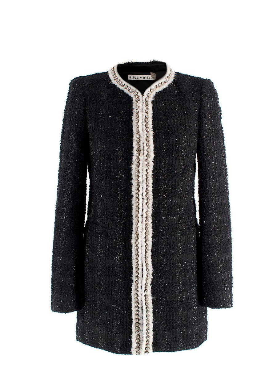 Alice + Olivia Black Andreas Midnight Boucle Jacket