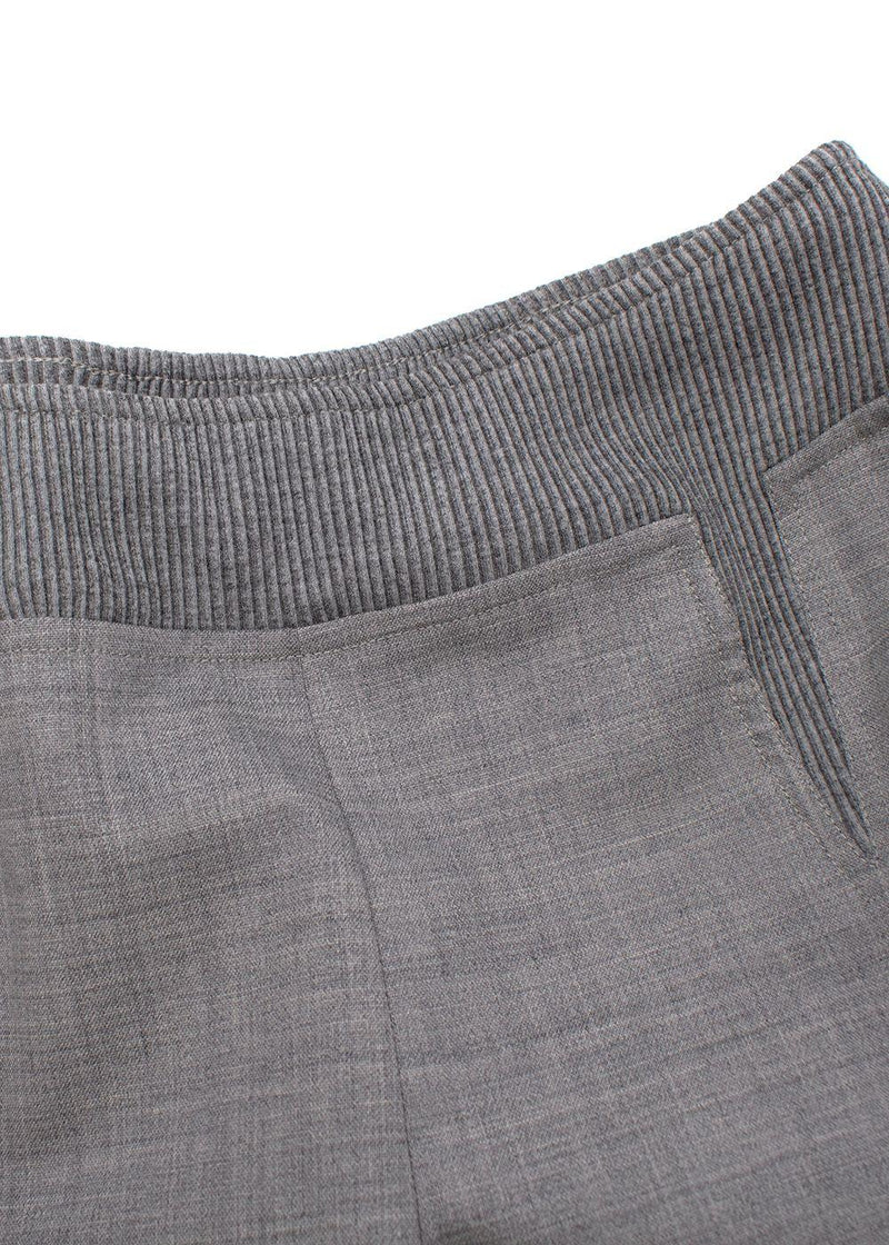 Grey Stretch Knit Slim Fit Trousers