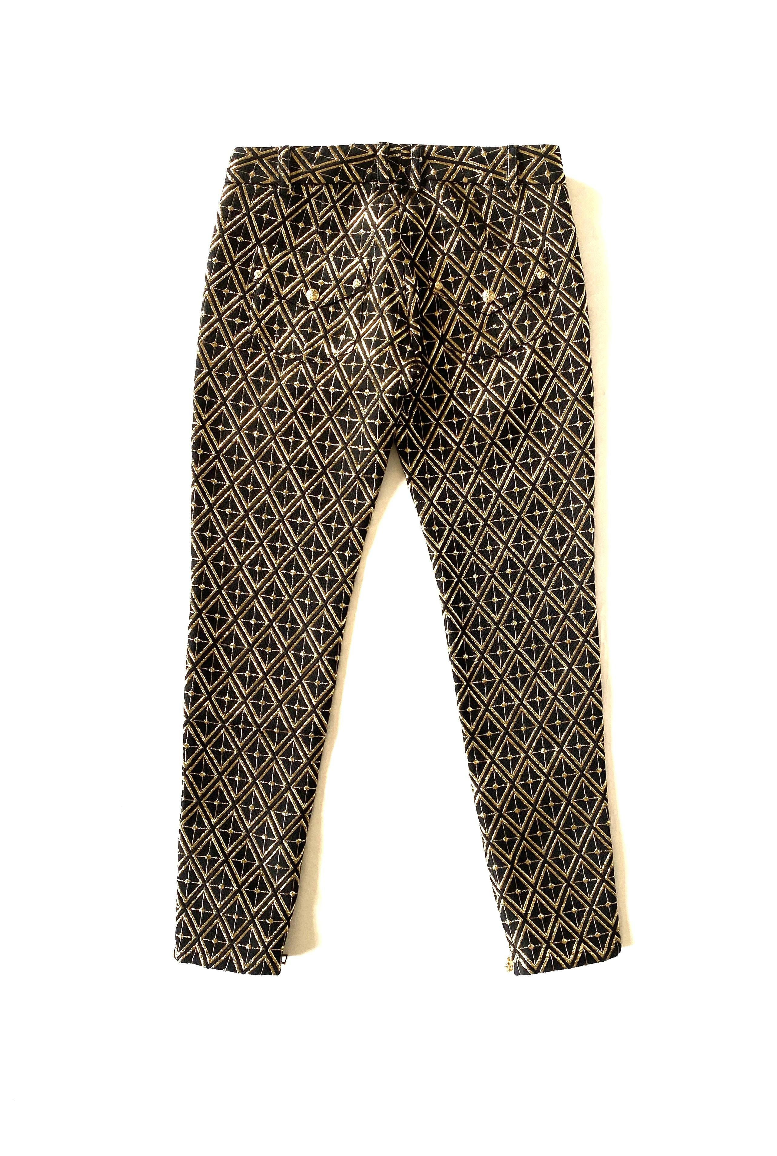 Balmain Gold Brocade Trousers
