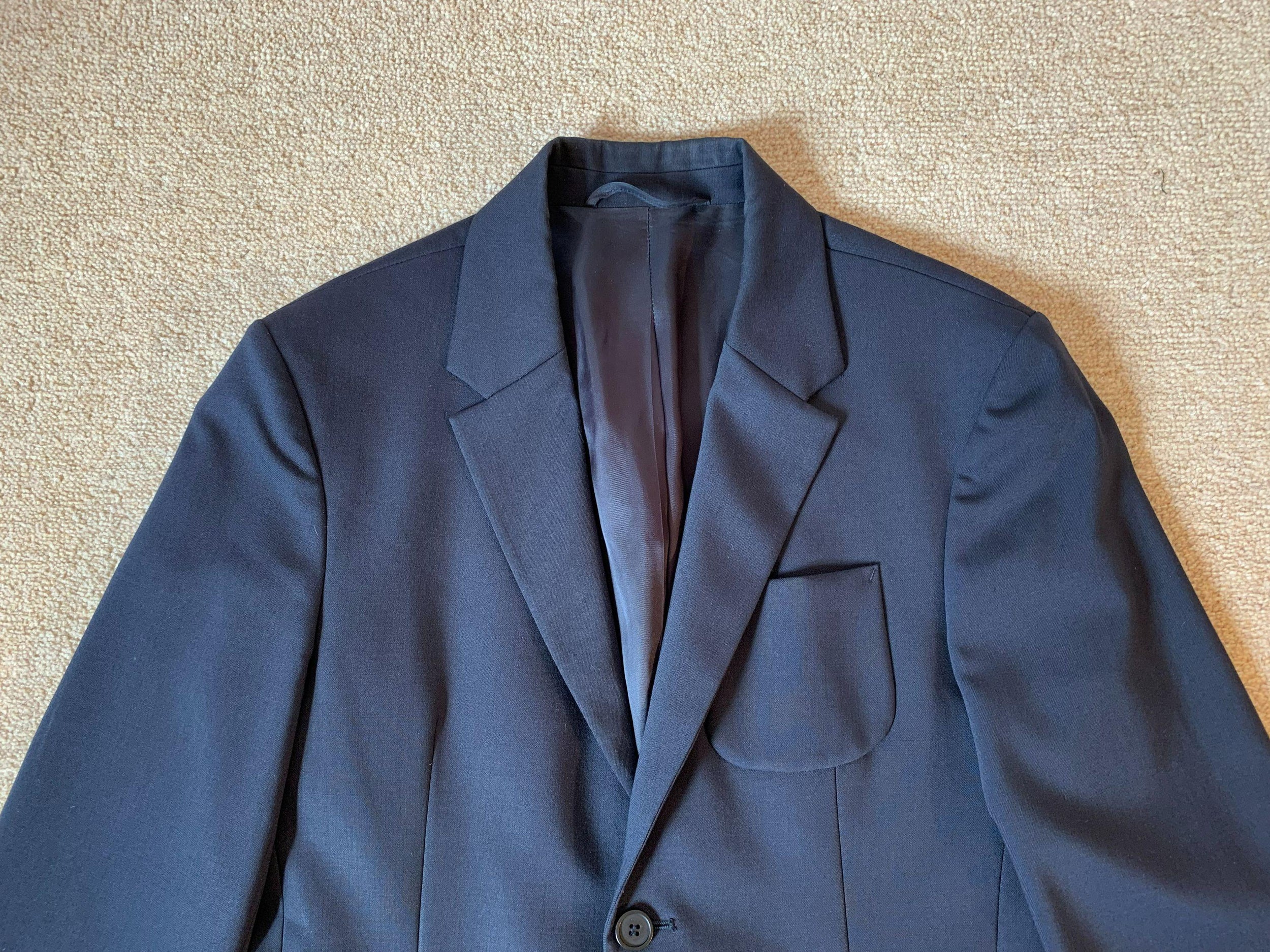 Blue Wool Blend Tailored Jacket