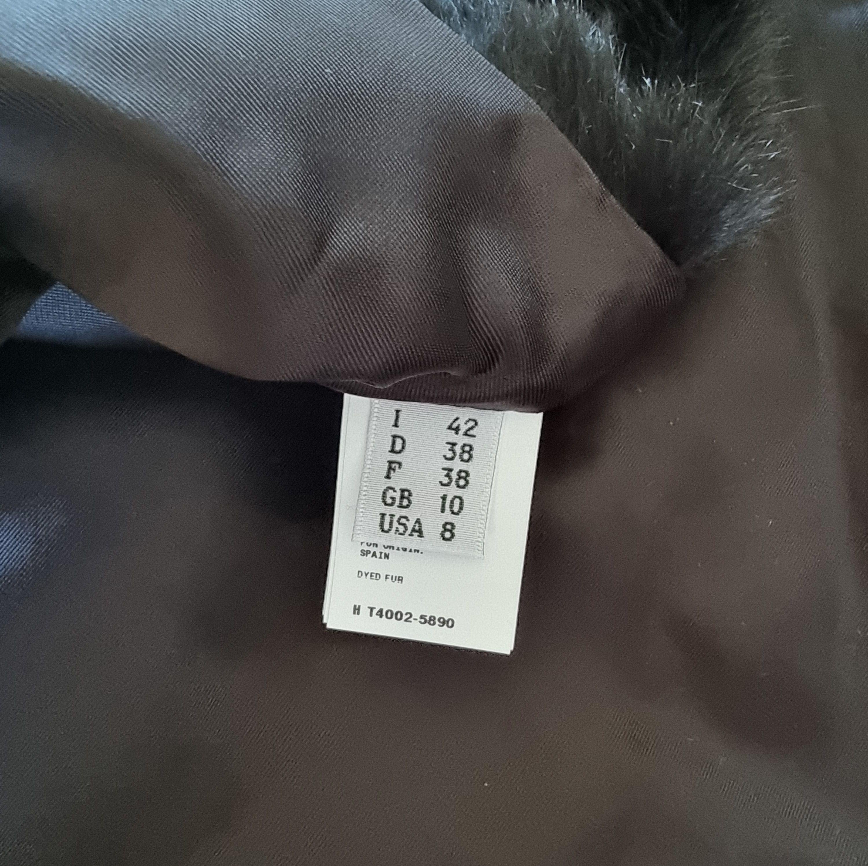 Faux Pearl Studded Black Rabbit Fur Cape