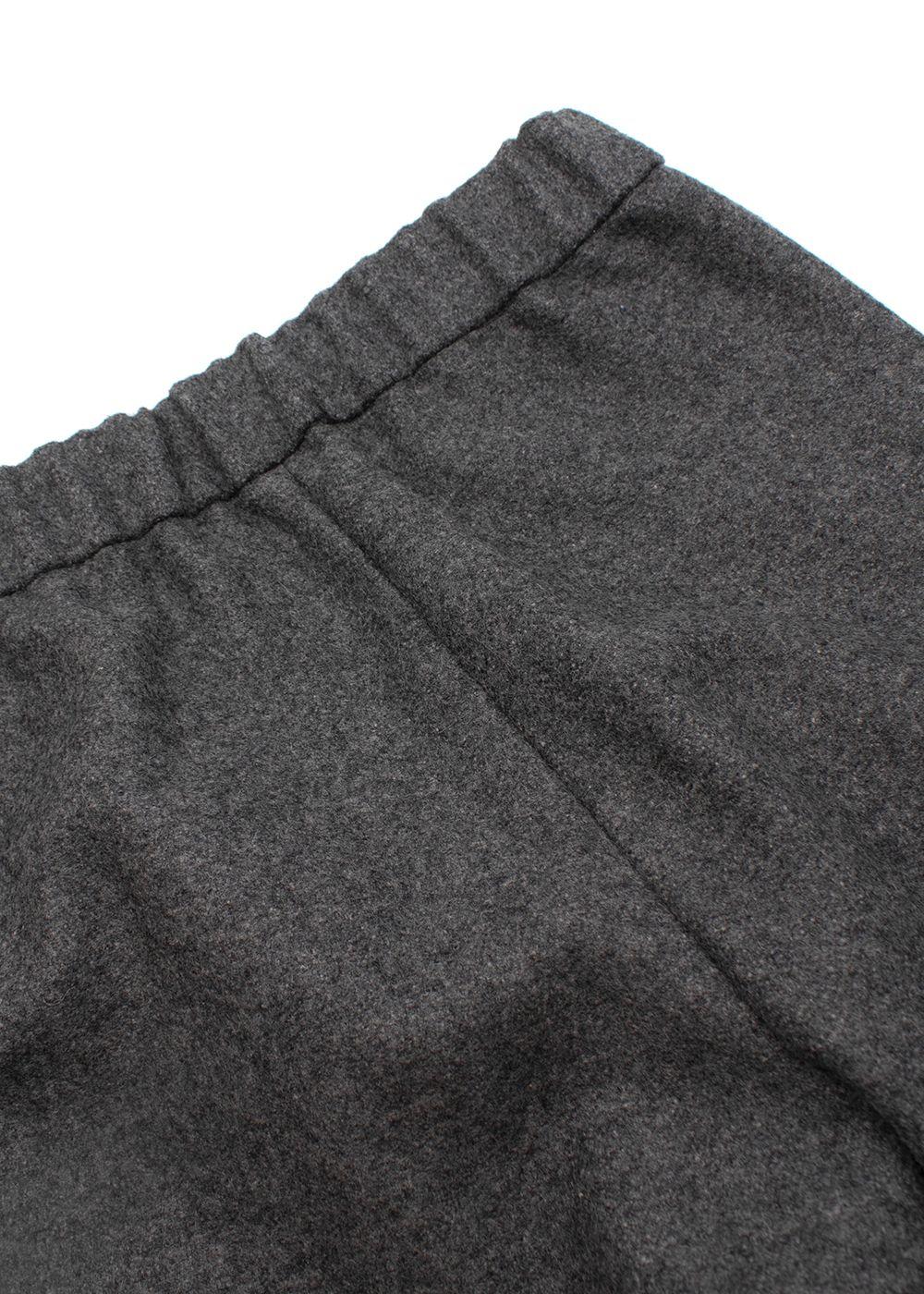 Kids 10Y Grey Wool Button Down Shorts