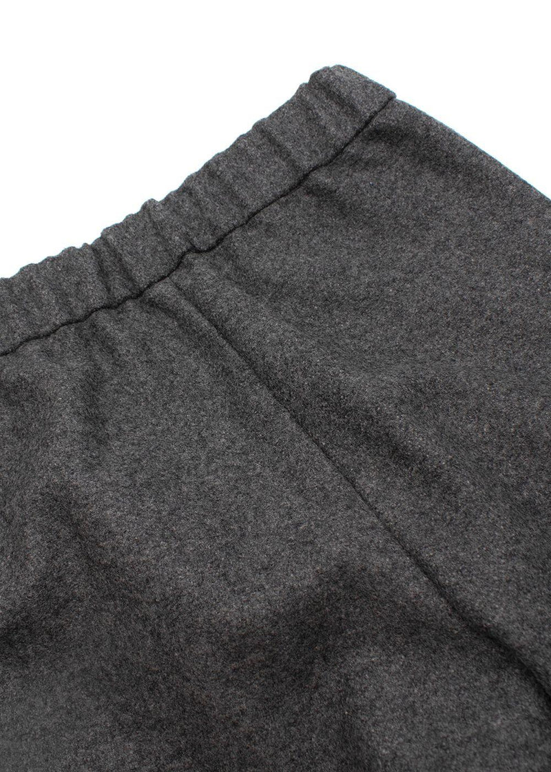 Kids 10Y Grey Wool Button Down Shorts