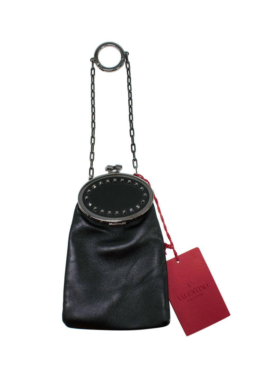 Valentino Studded leather bag charm pouch