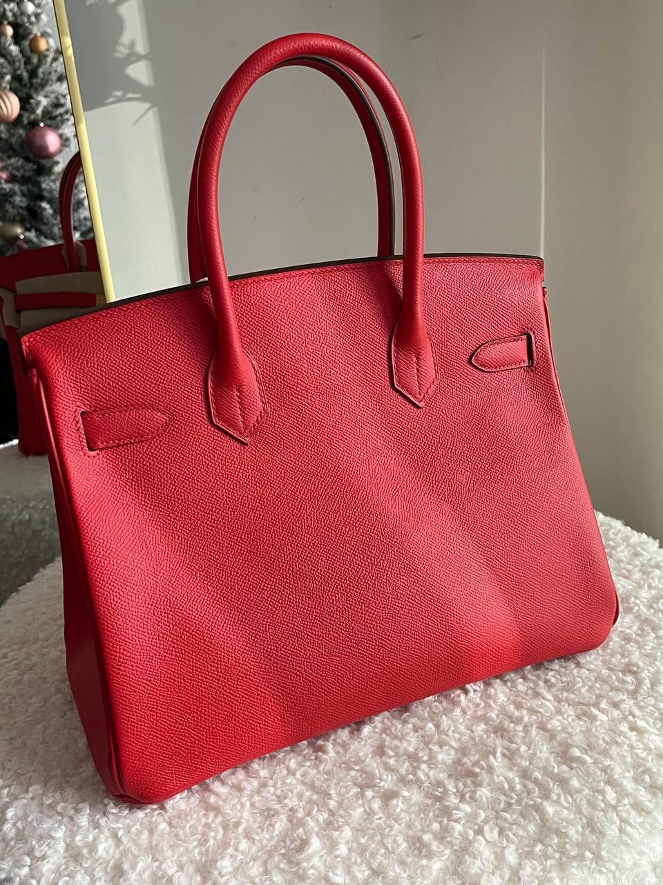 Hermes Birkin 30 Retourne in Rouge Tomate Epsom Leather with Gold Hardware