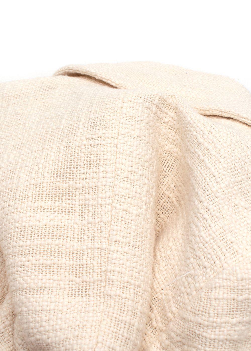 Rochas Cream Embellished Badge Jacket and Skirt Two Piece