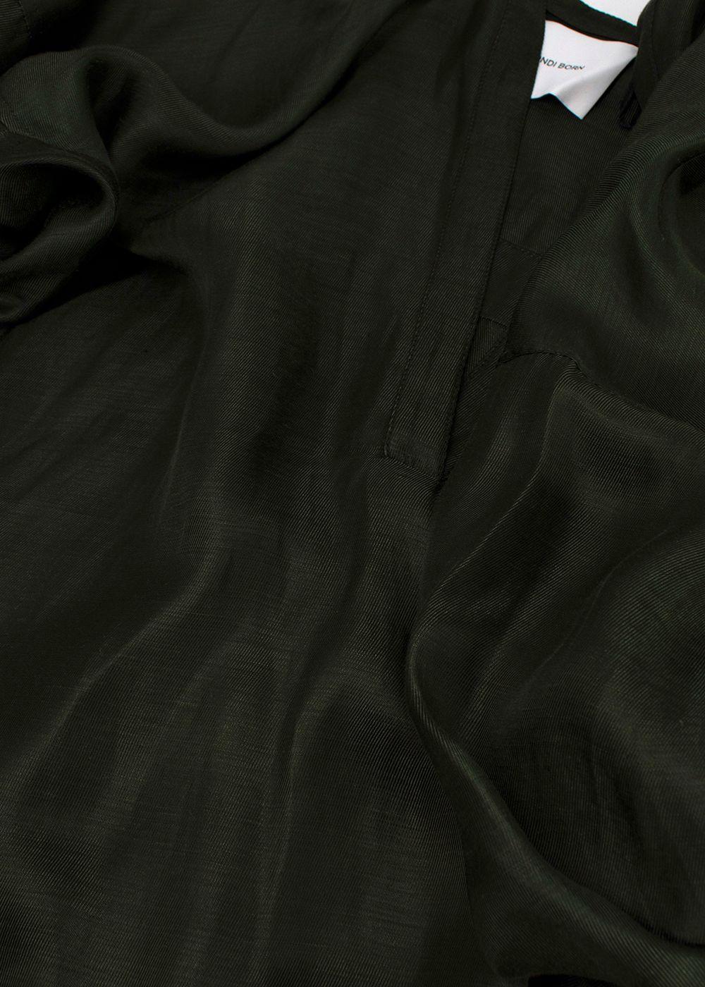 Bondi Born Notched-Neck Khaki Maxi Dress