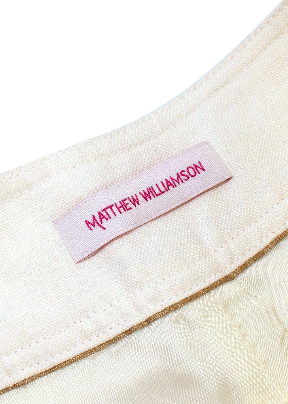Matthew Williamson Cream Linen Shorts