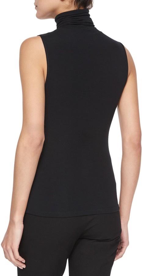 Theory Black Sleeveless Rollneck Wendel Top