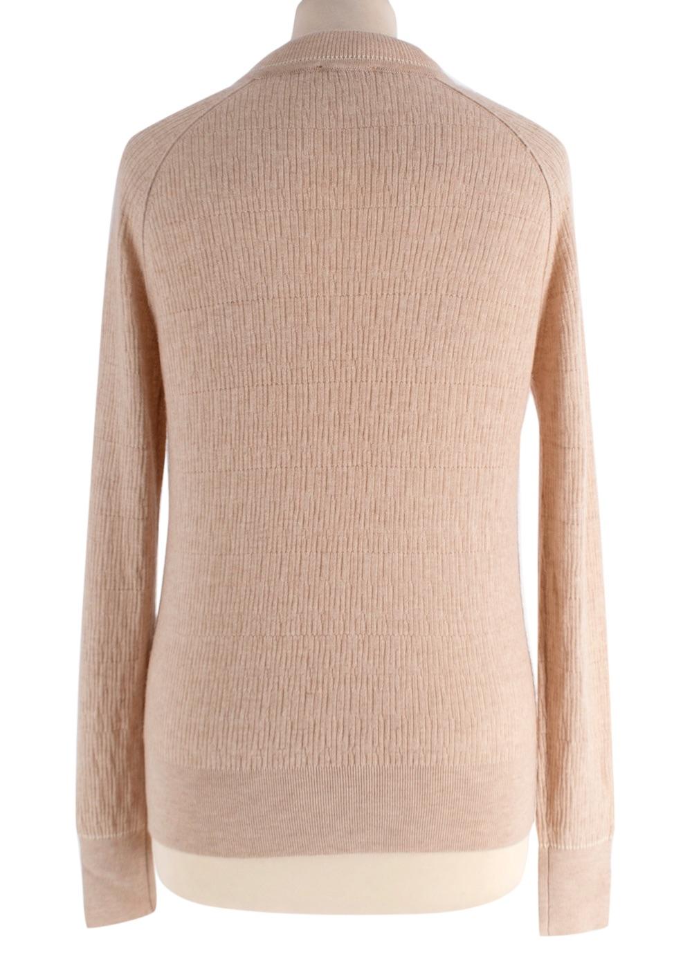 Forte Forte Beige Ribbed Cashmere Top
