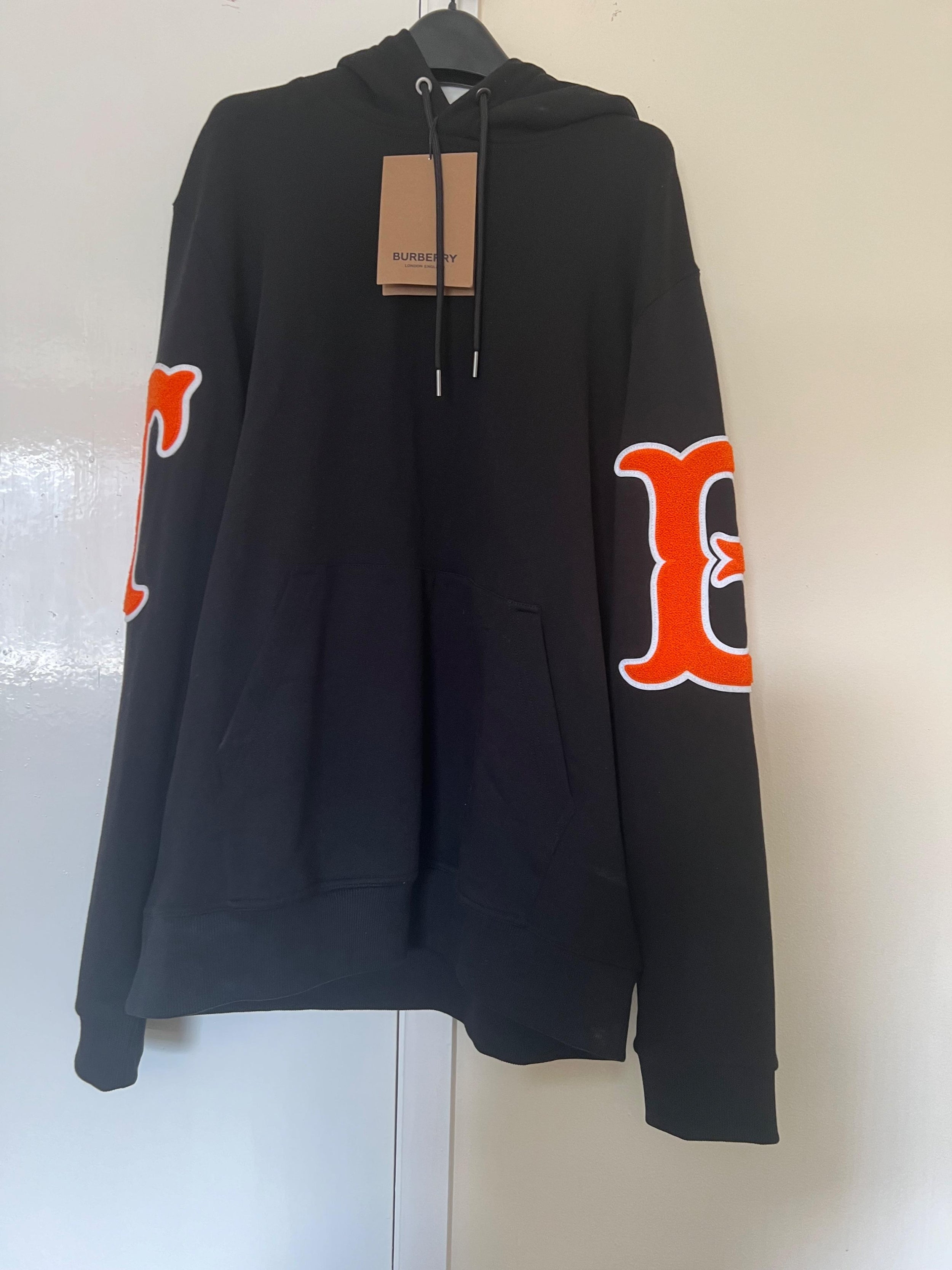 Black Graphic Applique Hoodie