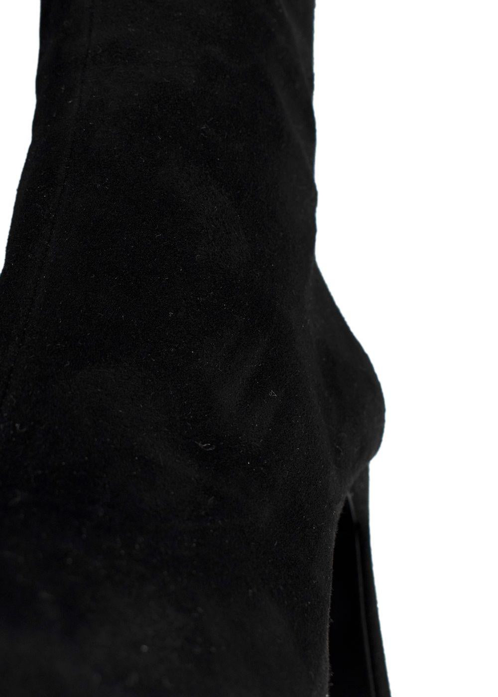 Charles Jourdan Black OTK Suede Boots