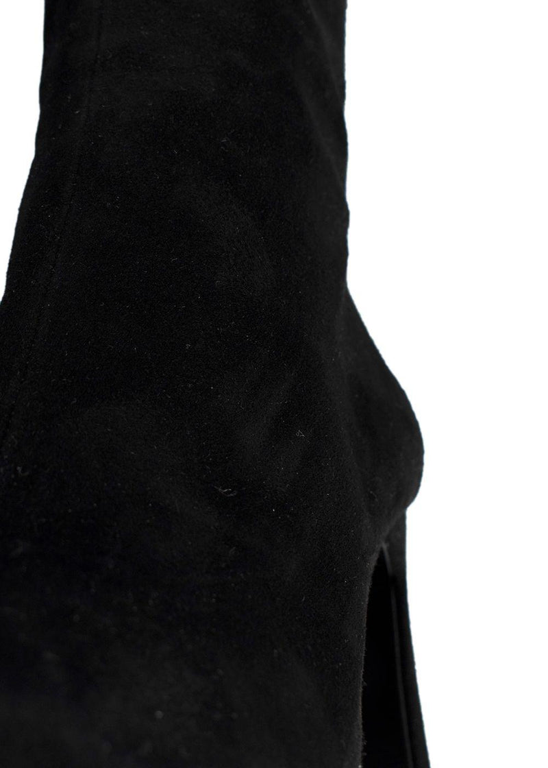 Charles Jourdan Black OTK Suede Boots