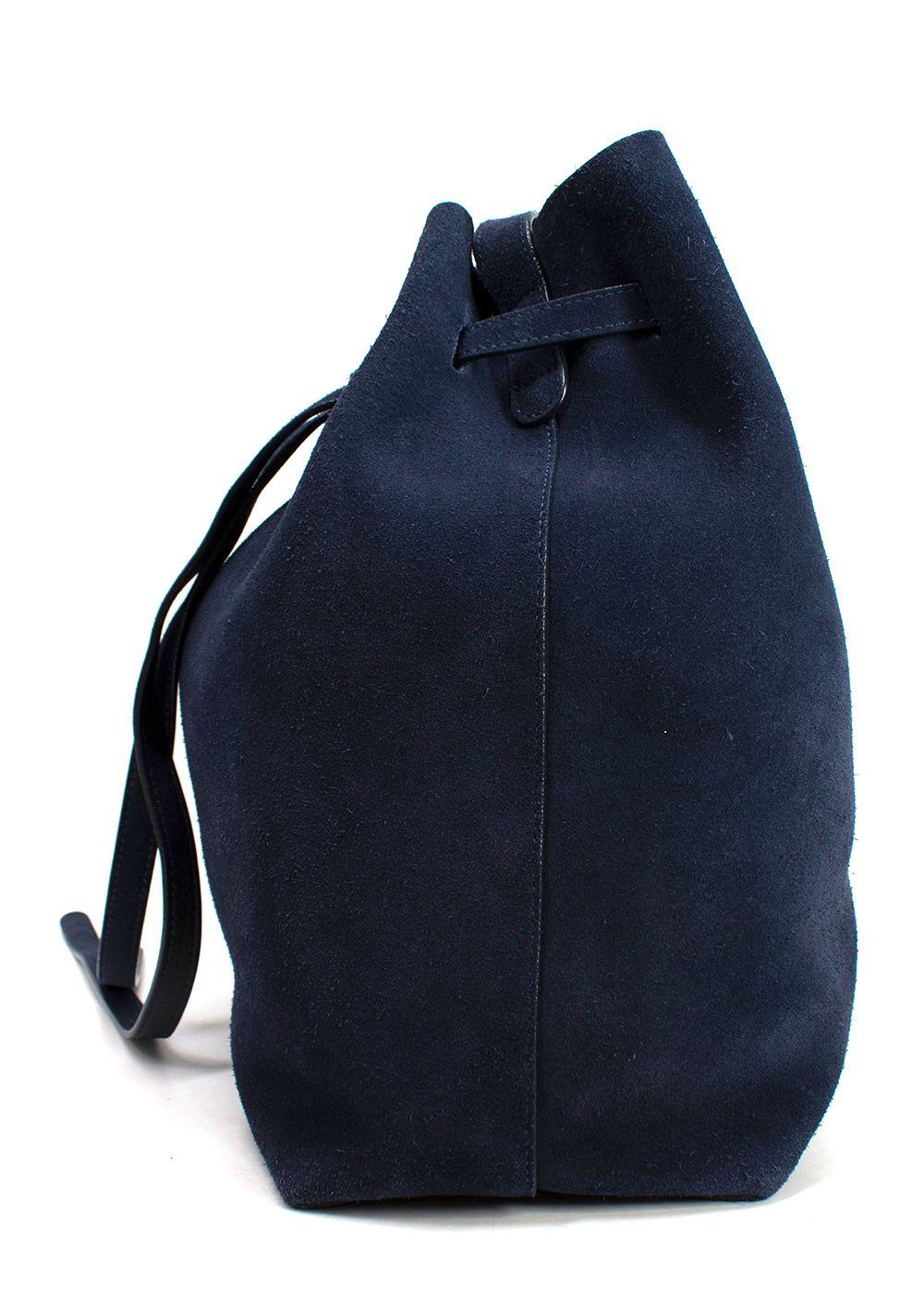 Mansur Gavriel Navy Suede Bucket Bag