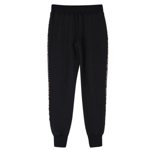 Madeleine Thompson Black & Leopard Cotton Joggers