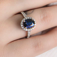 White Gold Sapphire and Diamond Ring