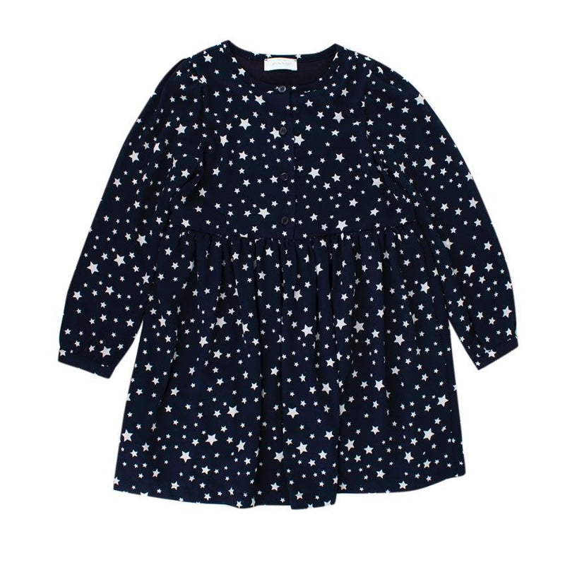 Pinko Navy Star Print Long Sleeve Dress