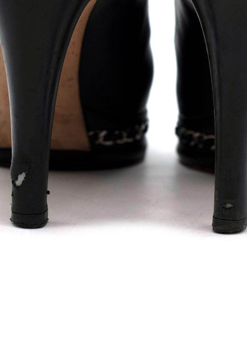 Black Chain Trimmed CC Pumps