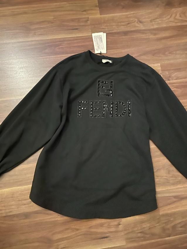 Fendi Open Back Crystal Logo Jumper