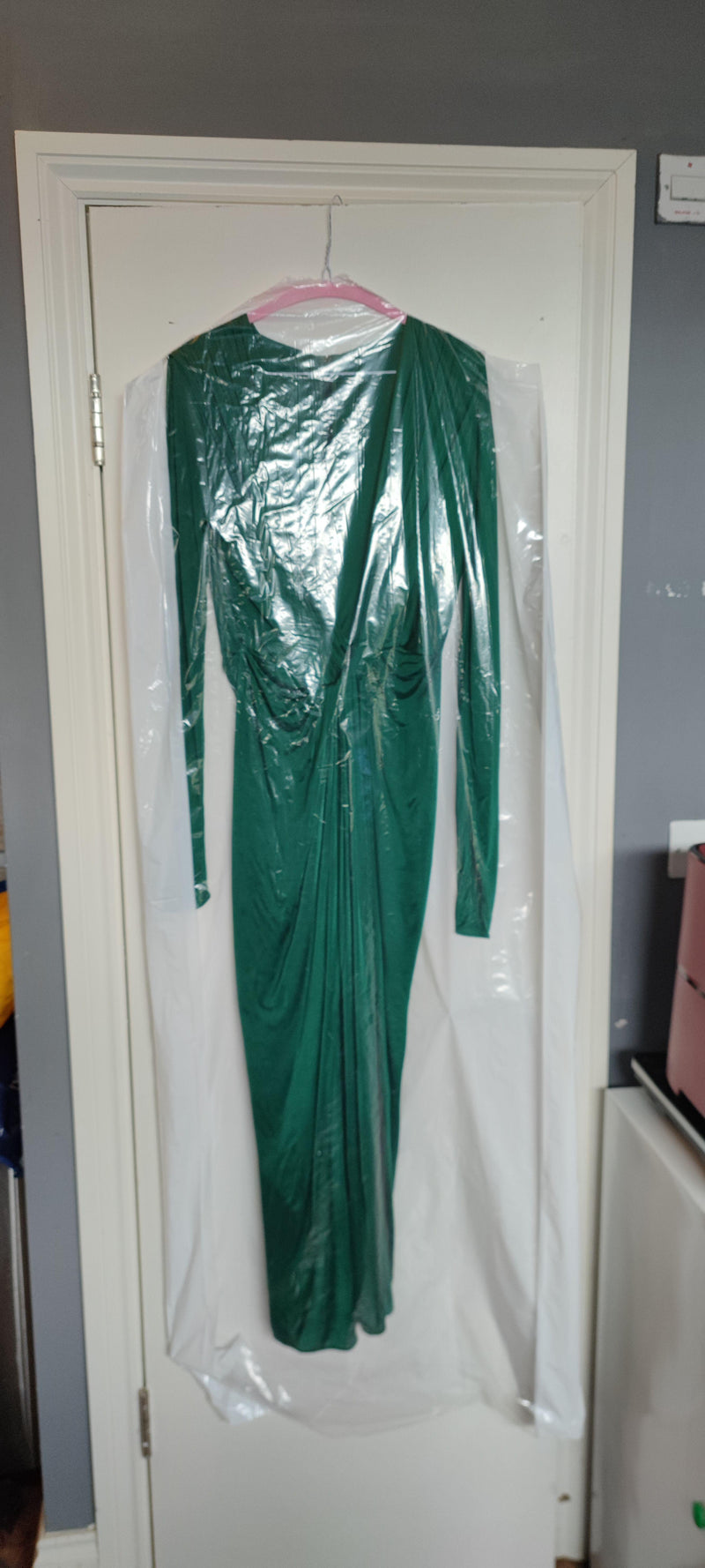 Emerald Draped Bodycon Dress