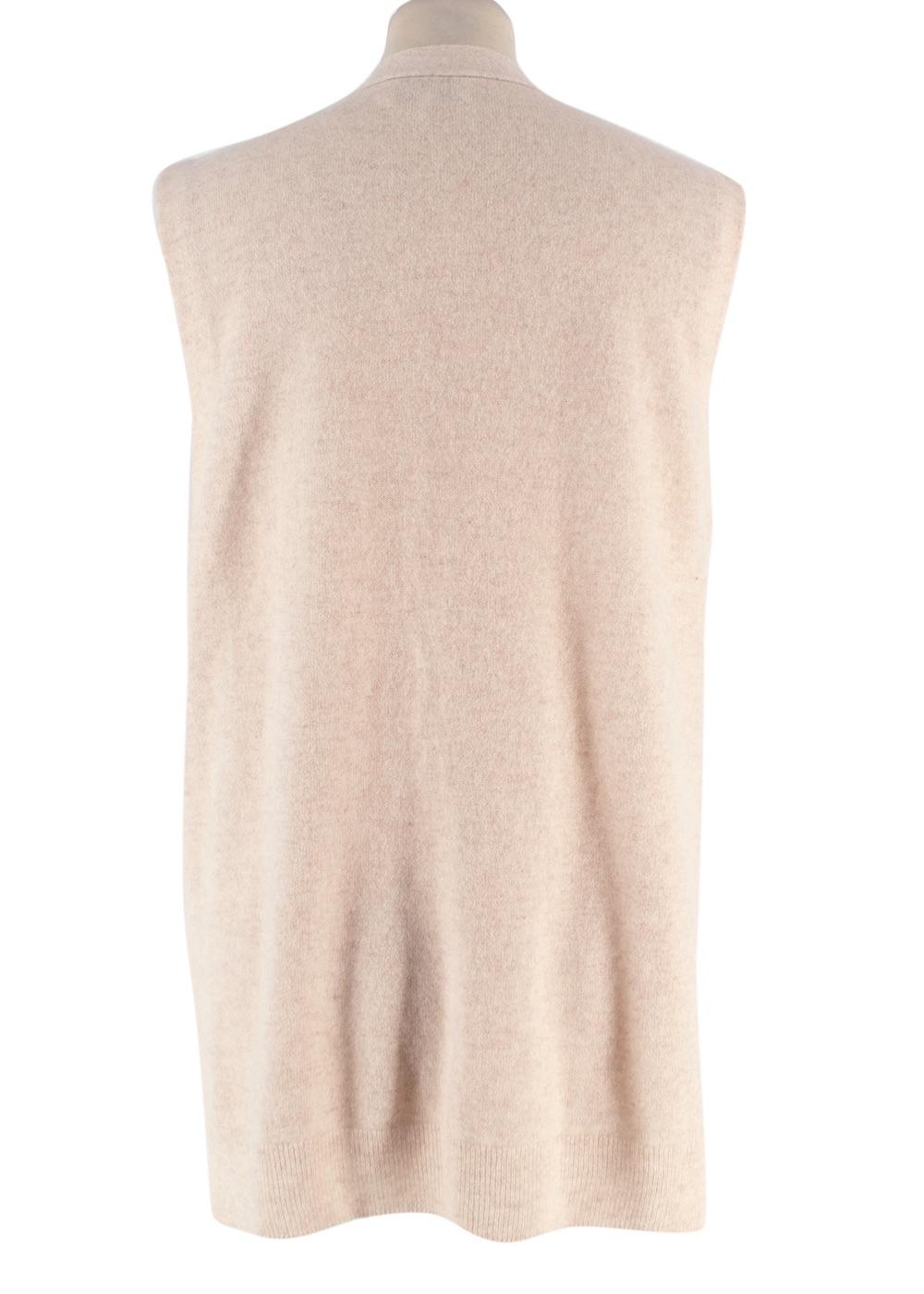 Ganni Oatmeal Cashmere Longline Sweater Vest