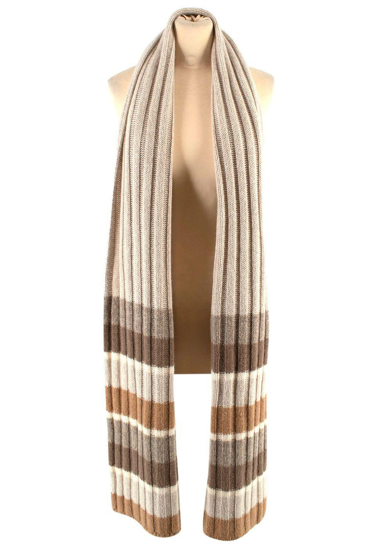 Loro Piana Tonal Striped Cashmere Hat & Scarf