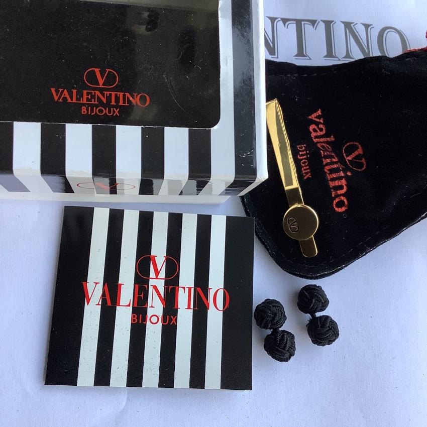Valentino Vintage Cufflinks & Tie Clip Set