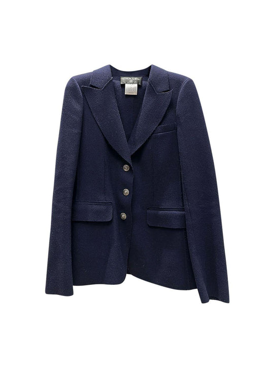 Navy Blue Classic Wool Blazer
