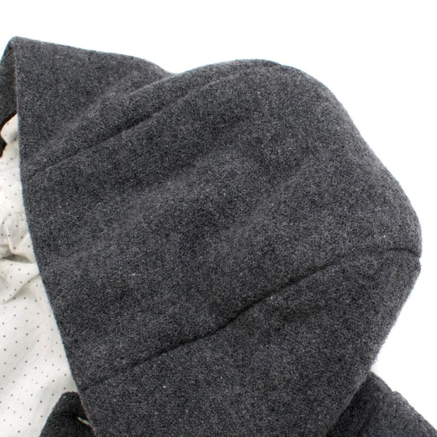 Bonpoint Girls' Grey Wool-blend Hooded Coat
